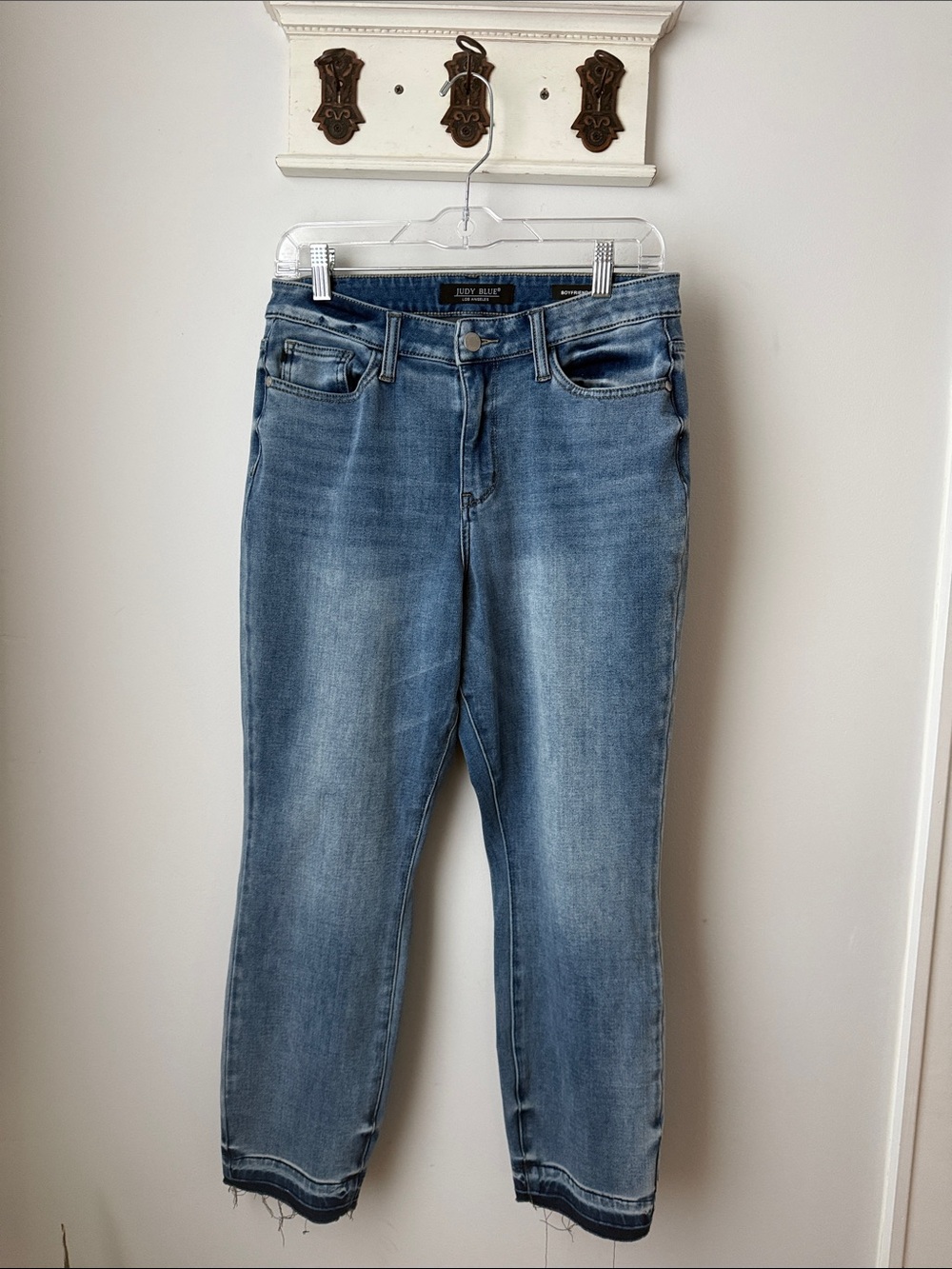 Judy Blue Light Blue Cropped Ankle Jeans High waist Denim with Raw hem